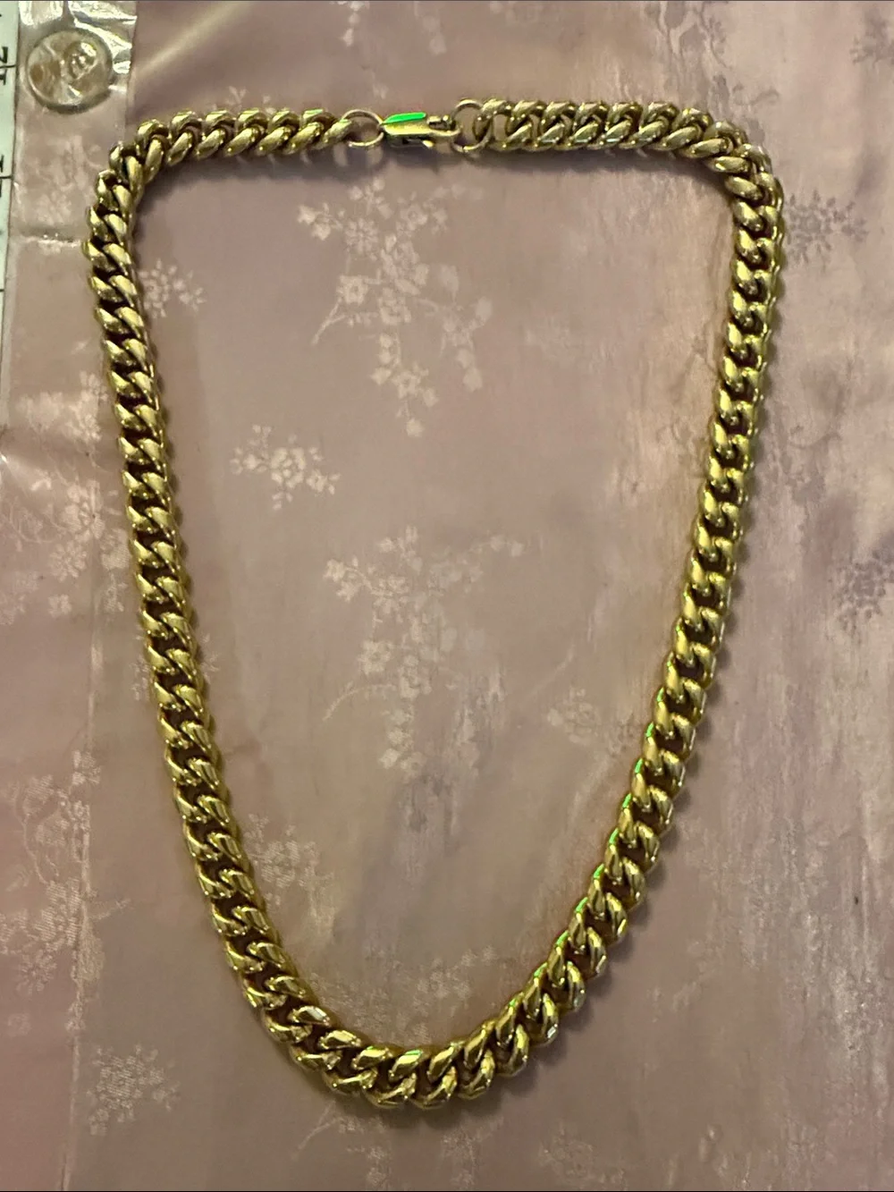 Gold Tone Cuban Link Necklace